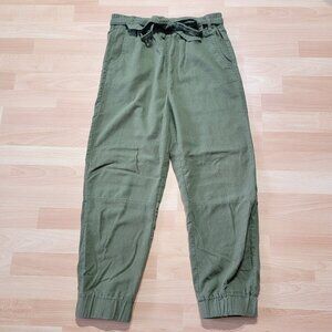Tgla Army Green Jogger Pant with Tie | Size: Medium